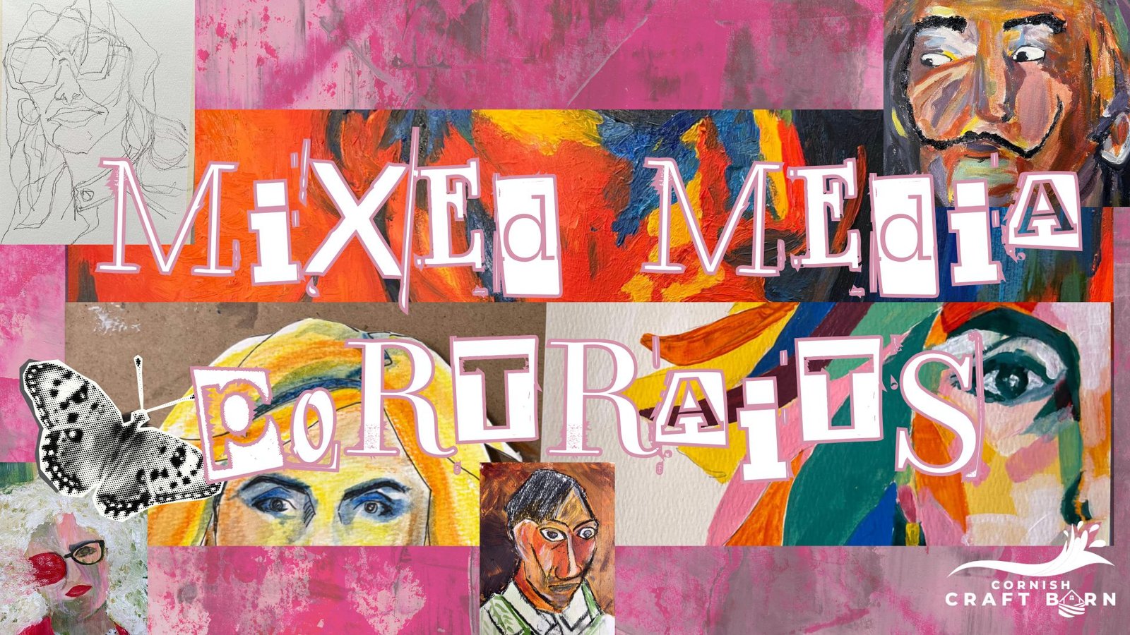 Mixed Media Portraiture Workshop, Cornish Craft Barn