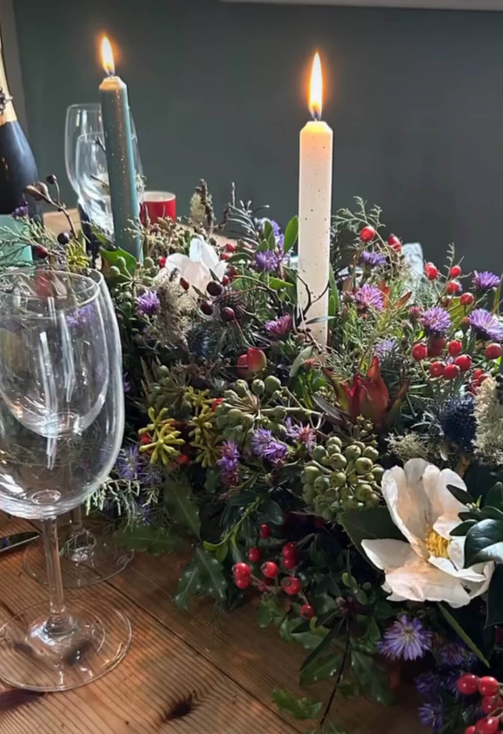 table display with candle wreath making workshop cornish craft barn cornish wreath maker