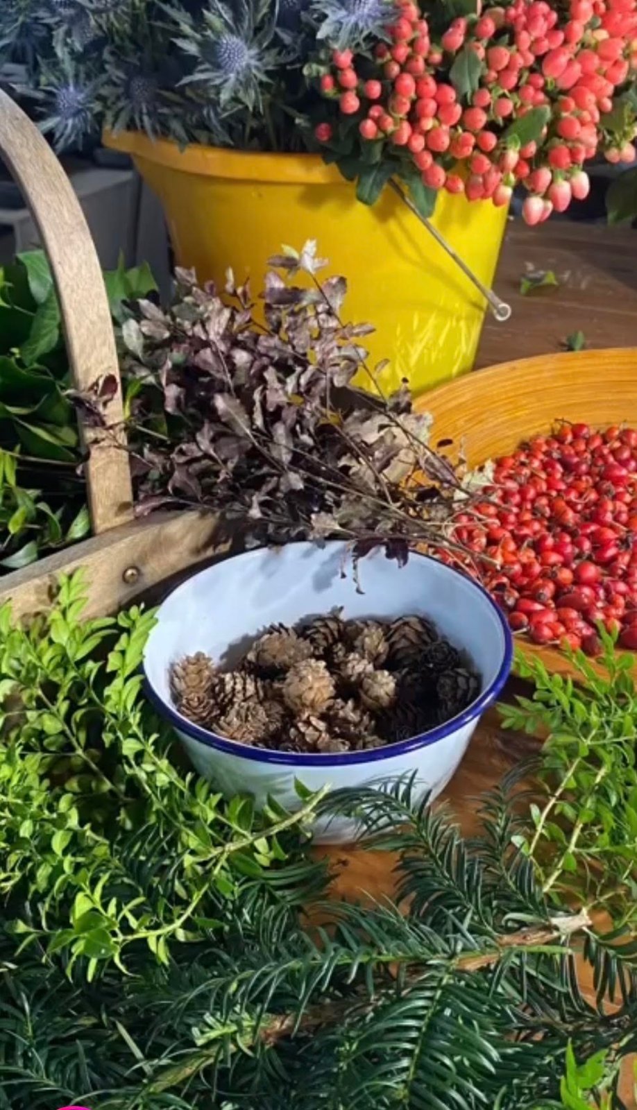 Christmas wreath making with Angela at Cornish Craft Barn