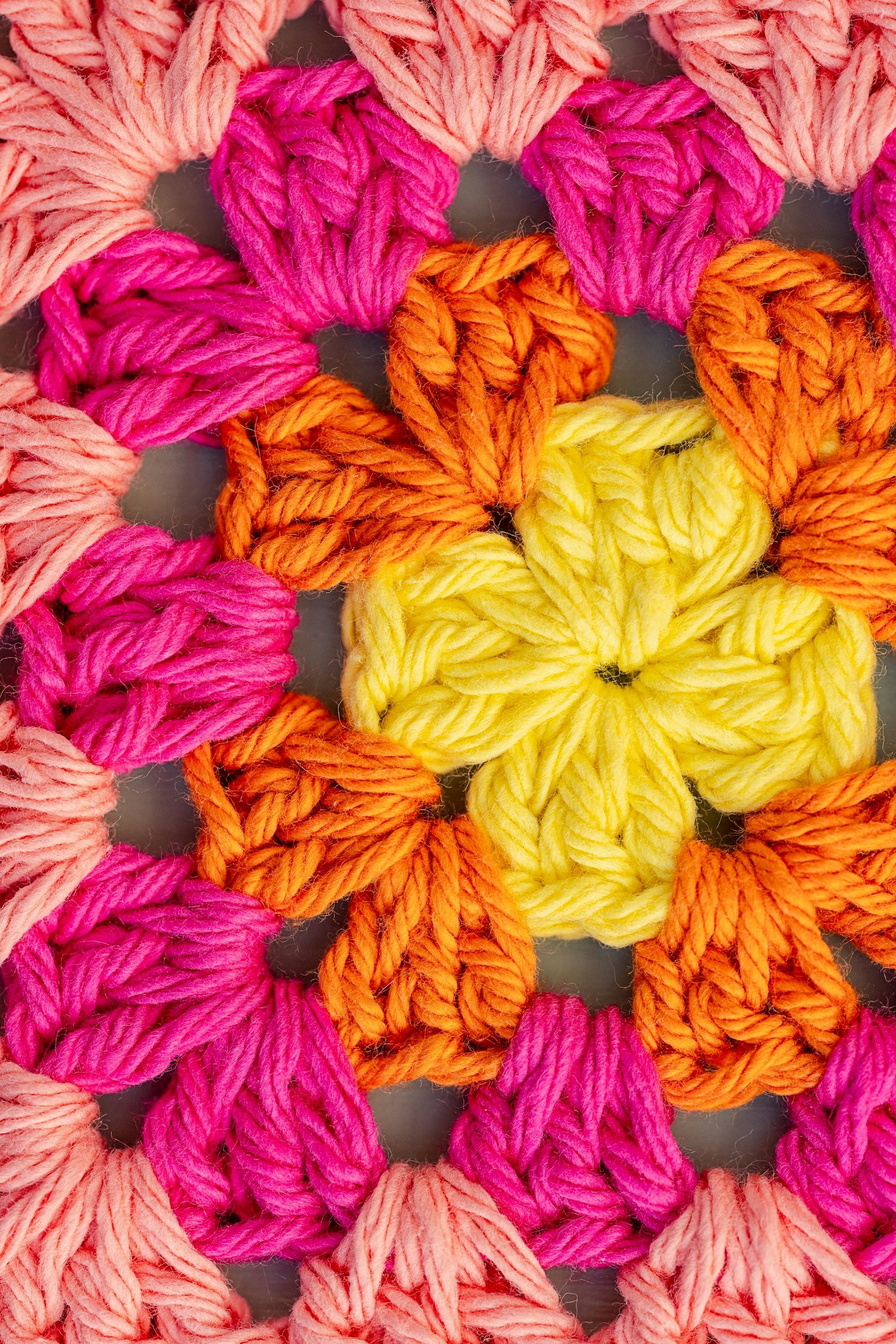 Colourful crochet granny square
