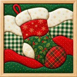 Kinusaiga Christmas stocking – fabric picture made without sewing