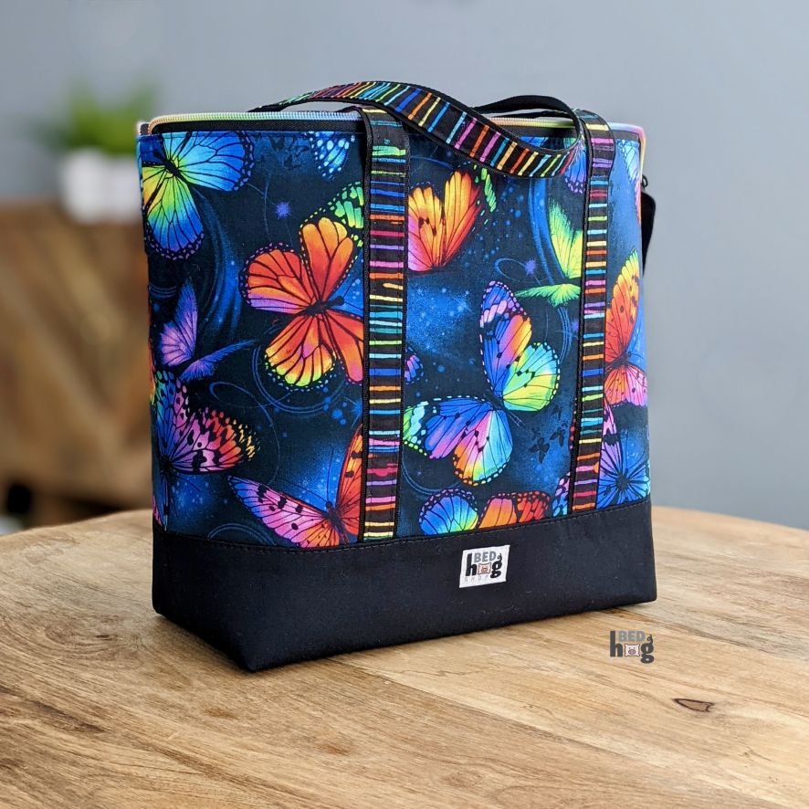 Yarnbomber bag sewn at Cornish Craft Barn workshop