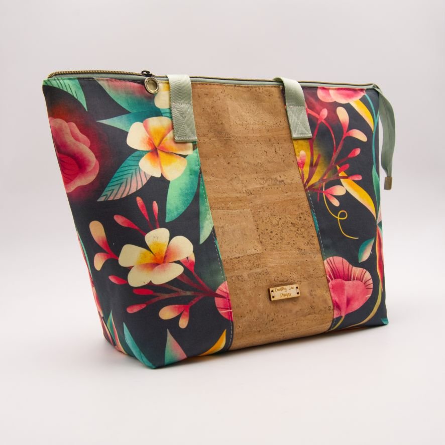 Yarnbomber bag sewn at Cornish Craft Barn workshop